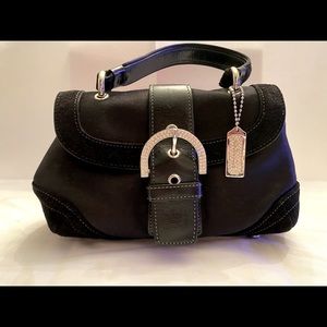 AUTHENTIC COACH black satin & suede purse.